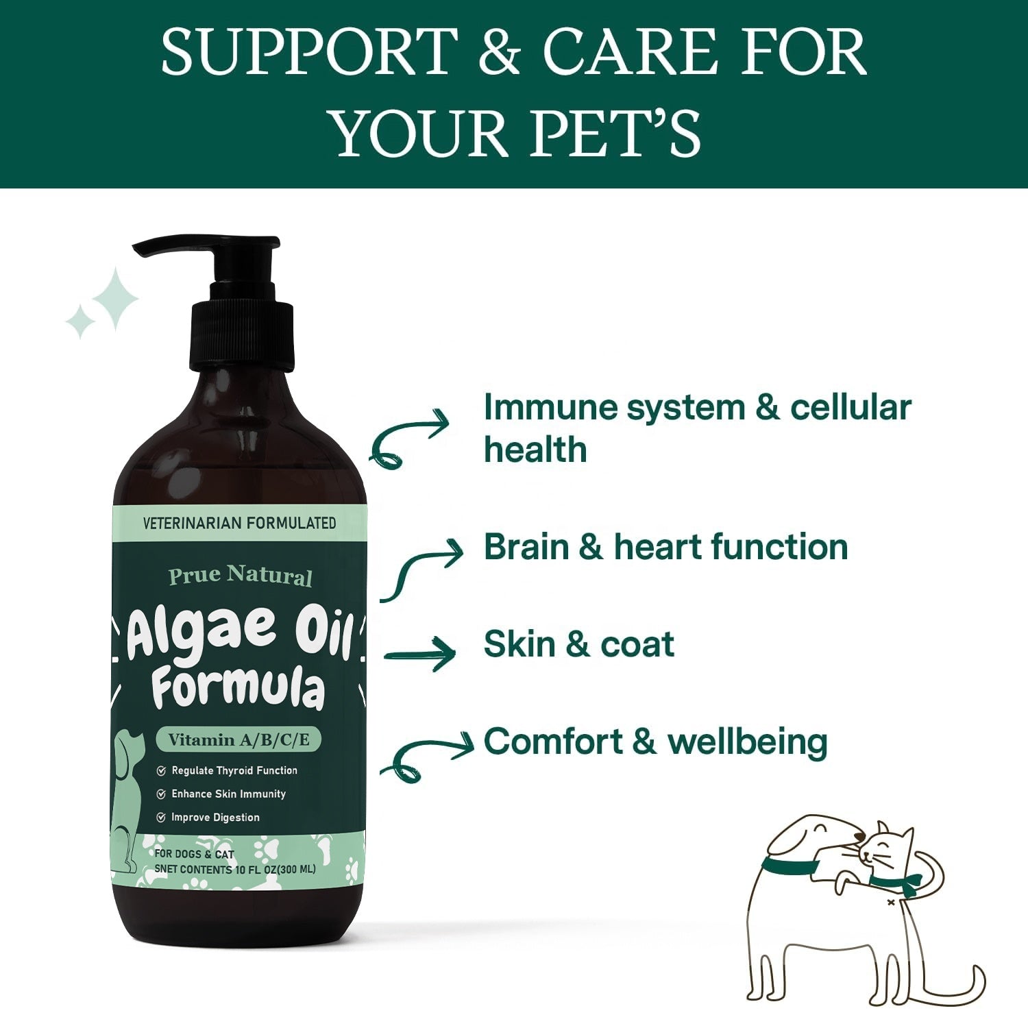 Pet Vegan Omega-3 Fish Oil Alternative - Joint & Heart Support
